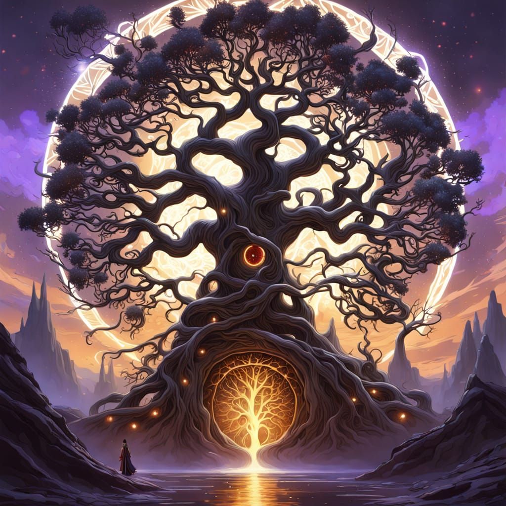 Gargantuan Christmas Tree in Dark Fantasy Concept Art Style