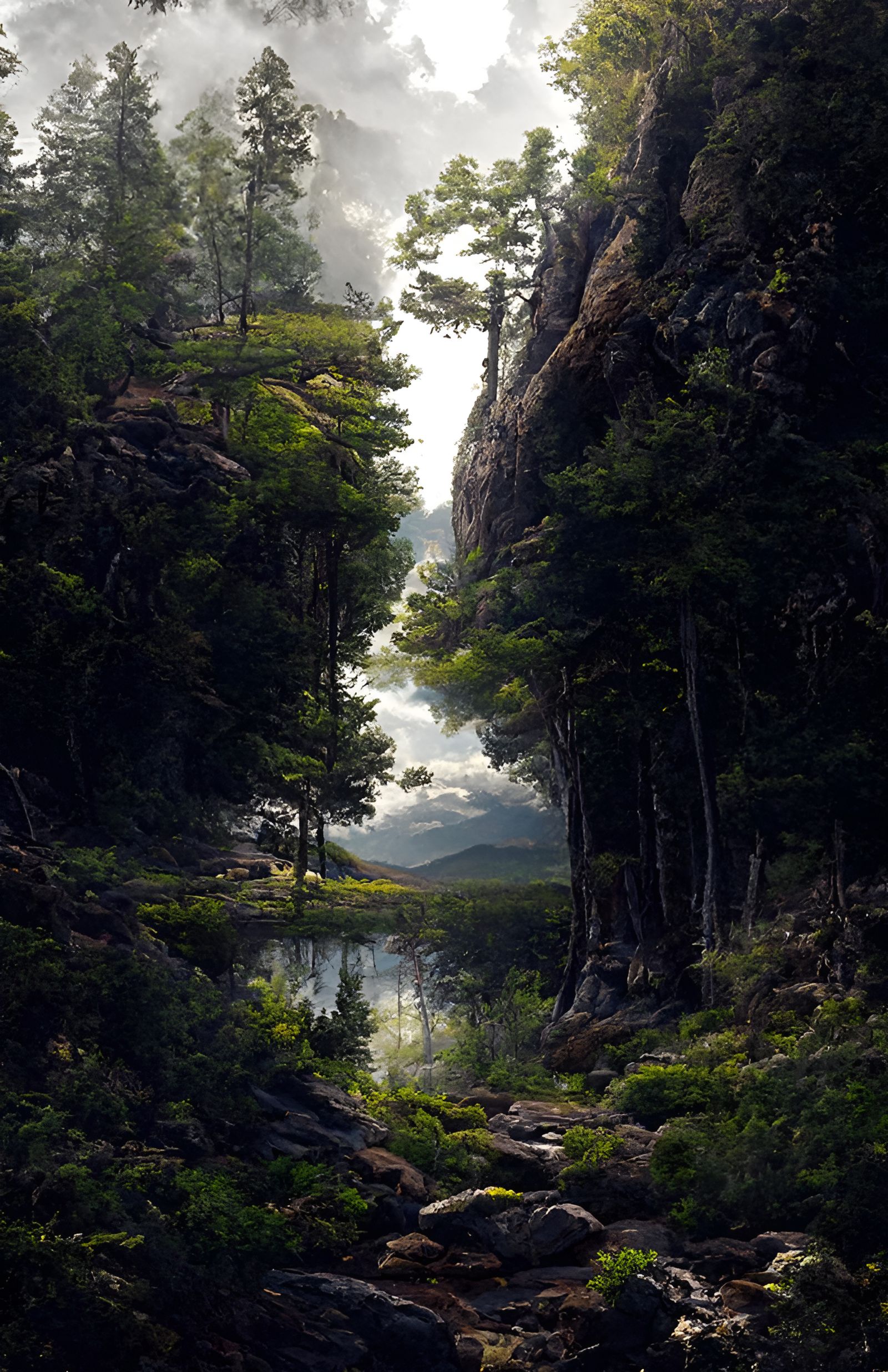 Detailed Landscape Vista in Enscape Style