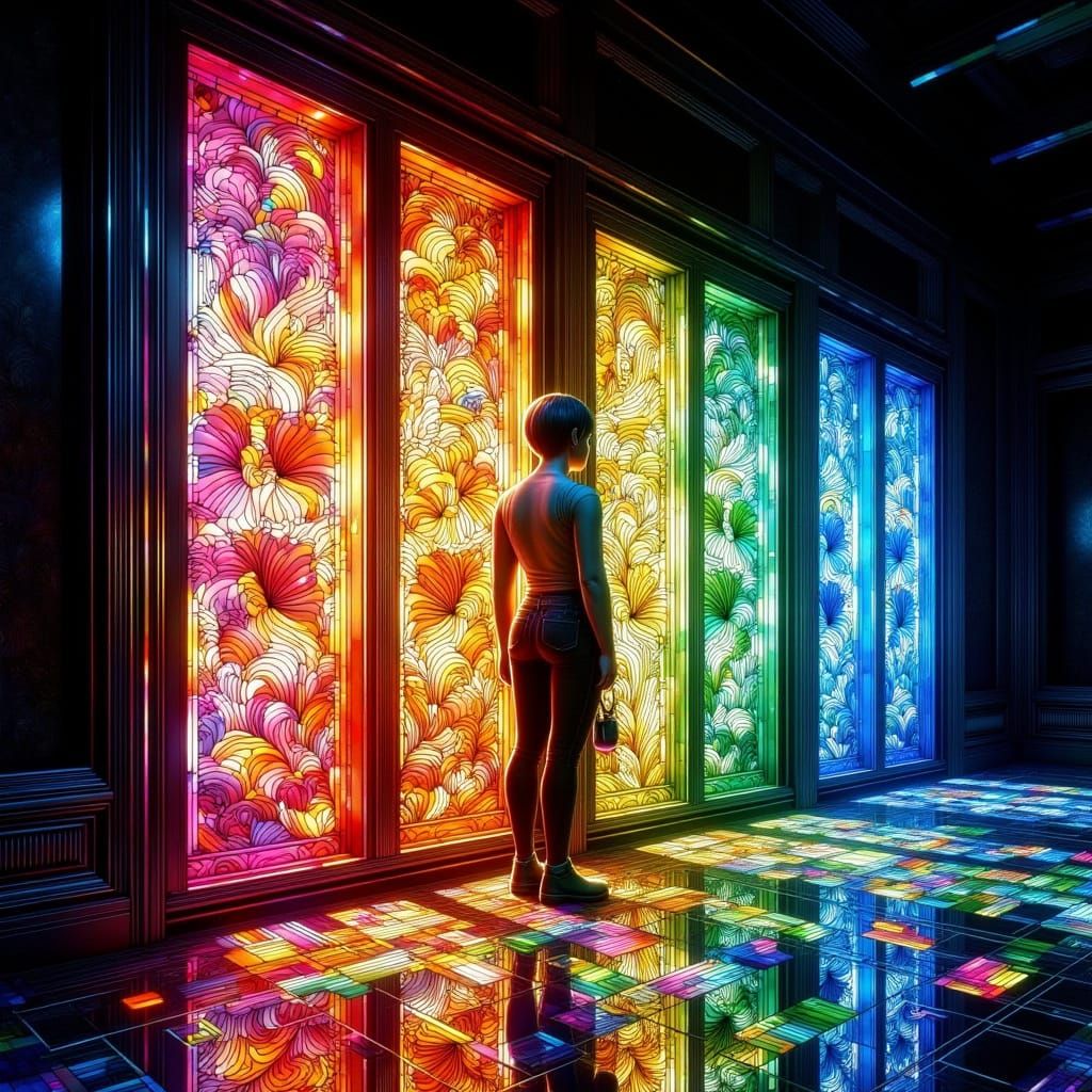 Iridescent Windows Refract Rainbow Spectrum