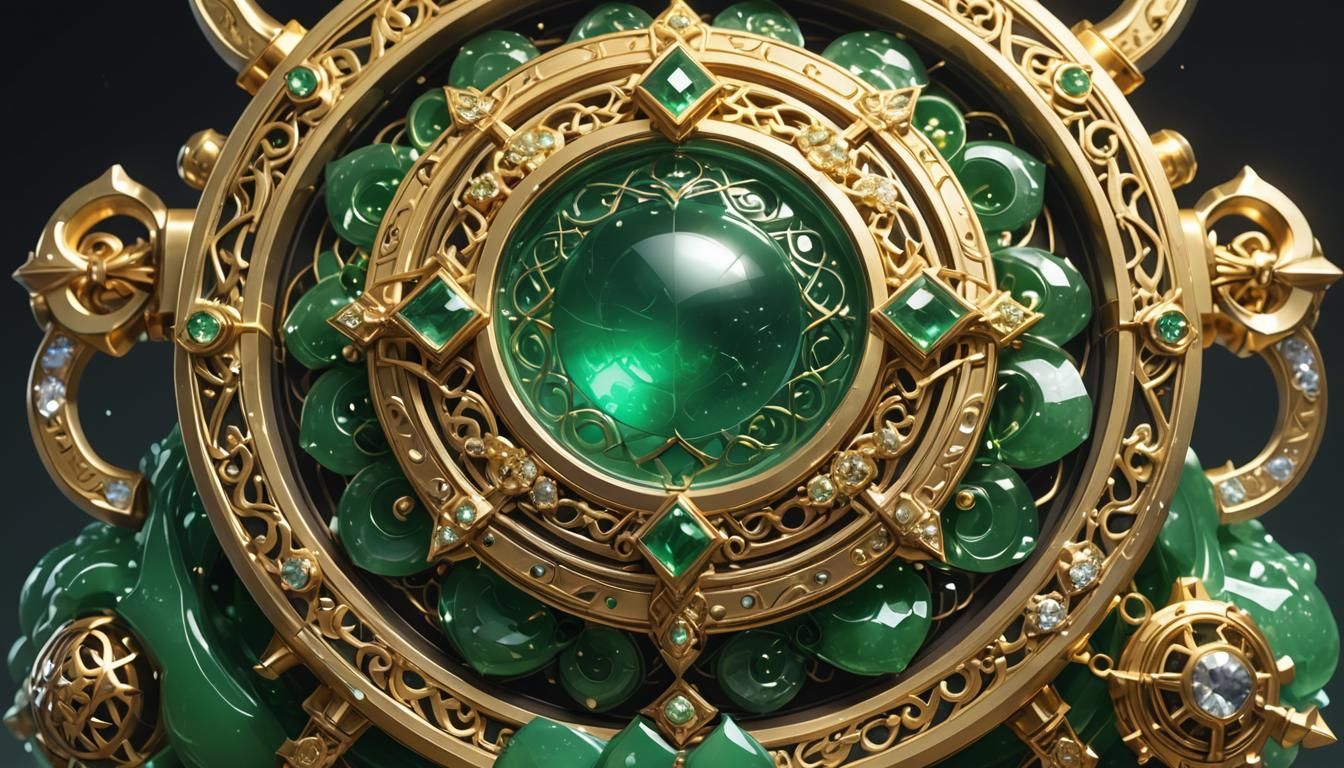 Lost Dynasty Artifact: Gold, Glass, and Jade in 3D Anime Sty...