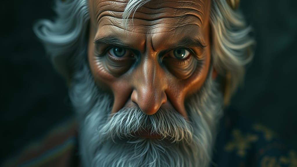 A Sage Elder Man in Intense Biblical Atmosphere