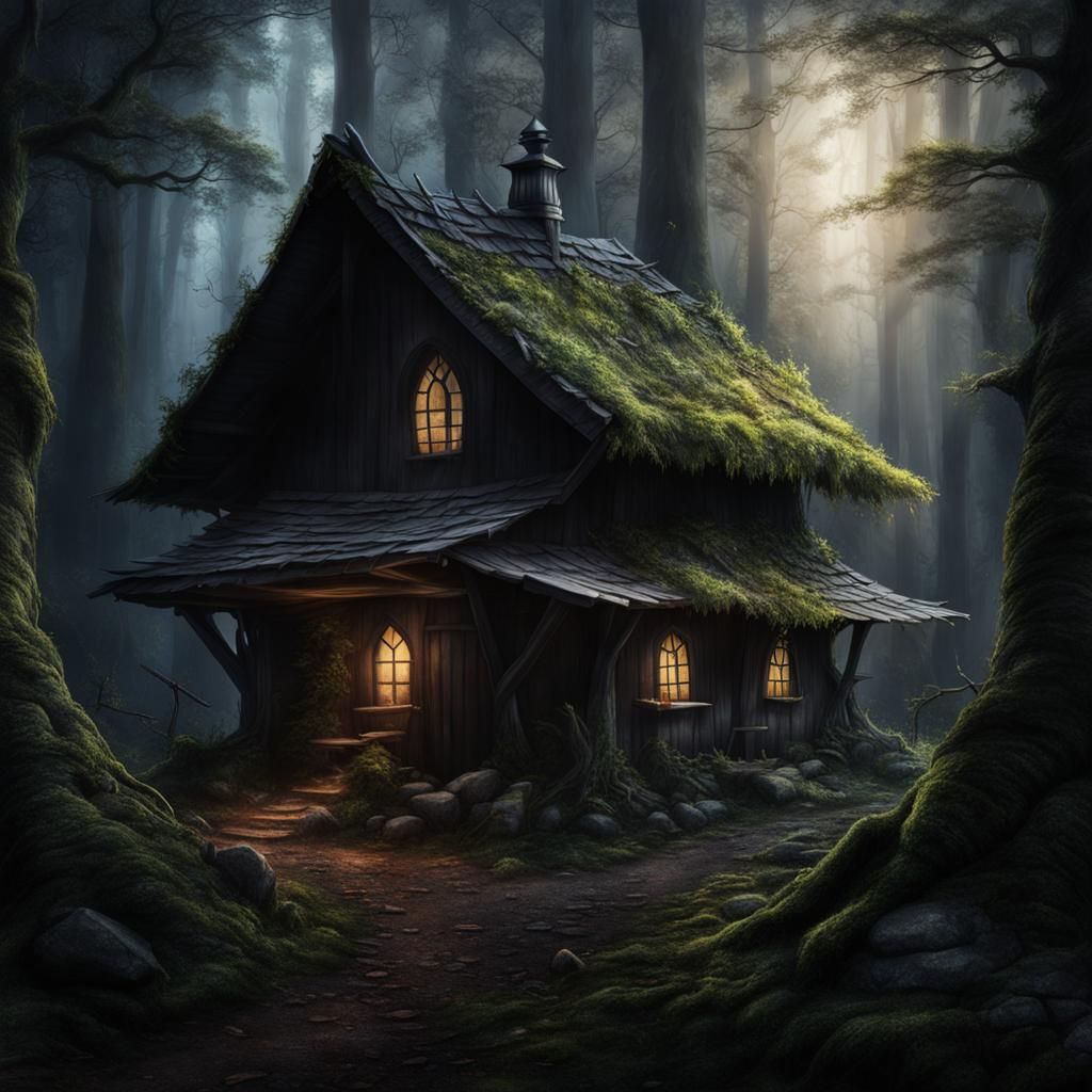 Mystical Blacksmith Hut in Dark Forest