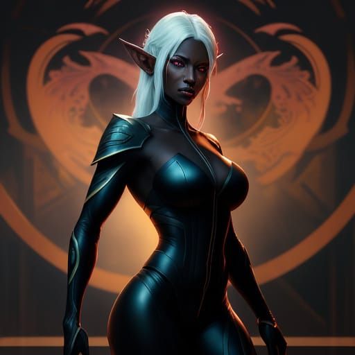 Mommy Elf in Dark Fantasy Setting with Volumetric Lighting