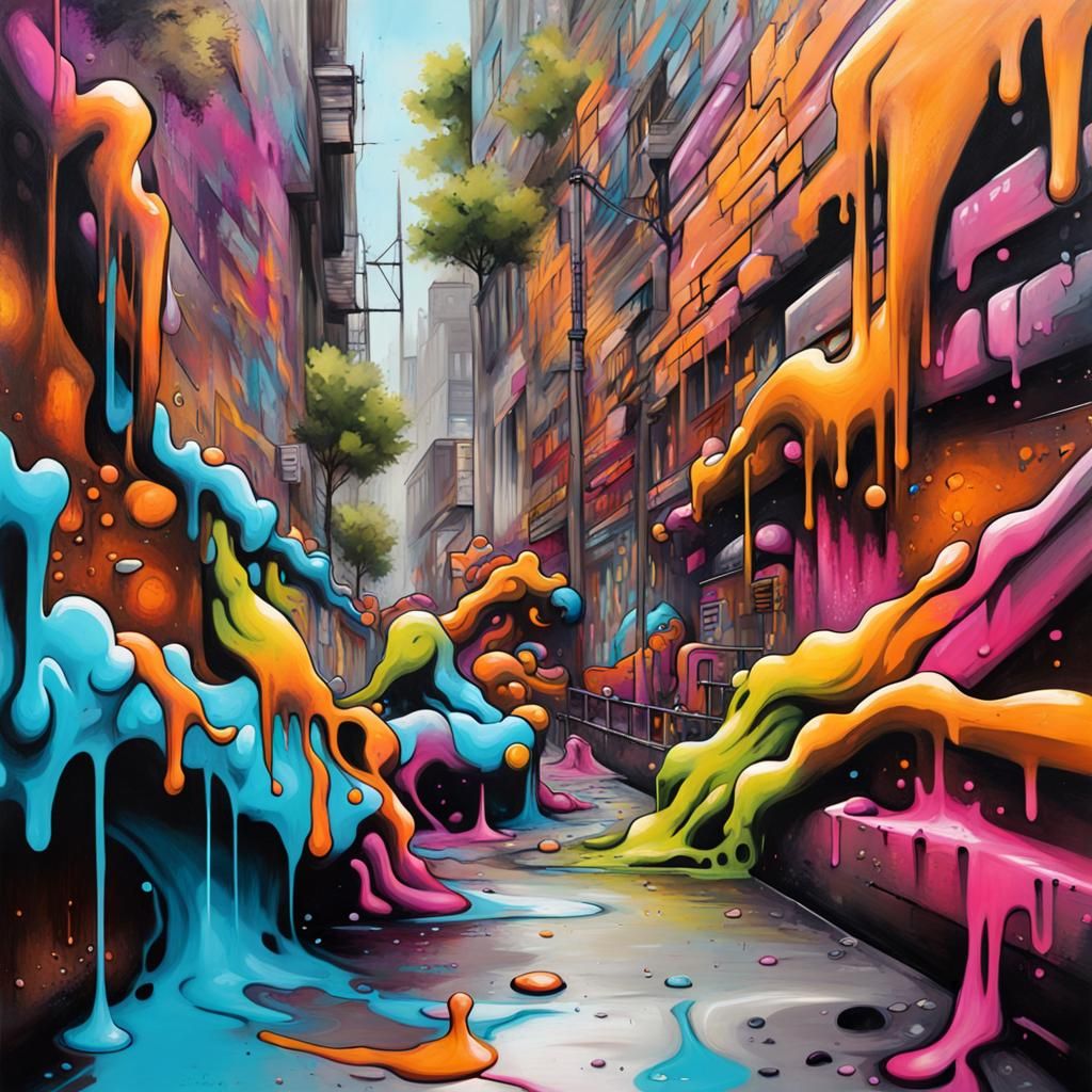 Colorful Graffiti Art with Splash Effects