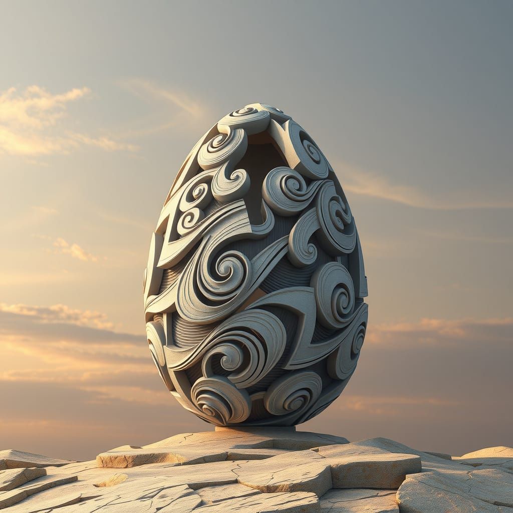 Vibrant Cubist Easter Egg Architectural Masterpiece