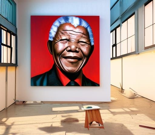Mandela Portrait in a Fantastical Style