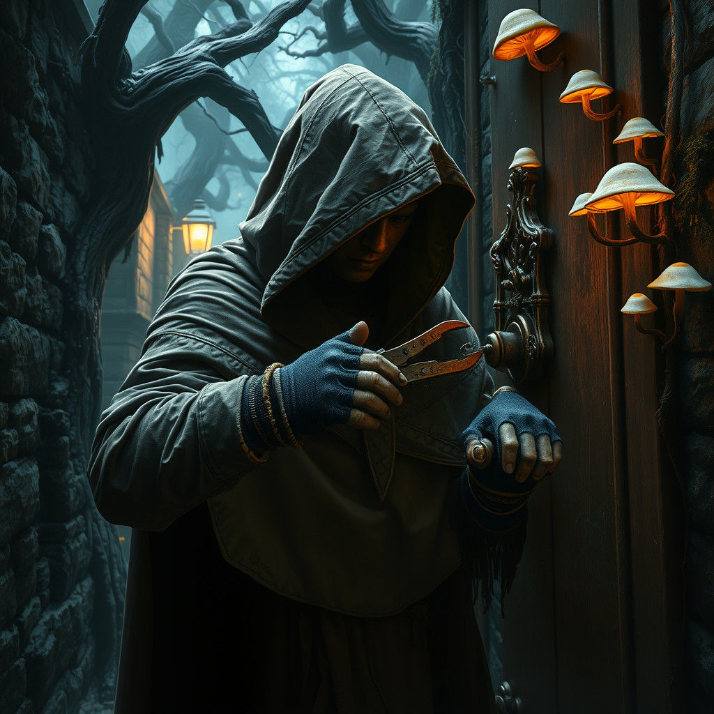 Thief in Mystical Alley: Fantasy Concept Art