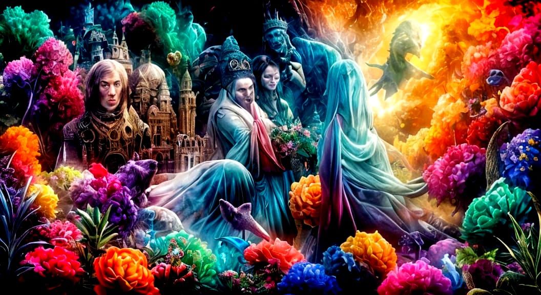 Vampire Romance in Chalk Fantasy Style