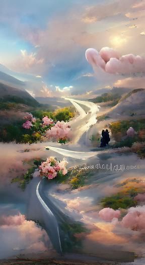 Hopeful Journey as Detailed Matte Oil Painting