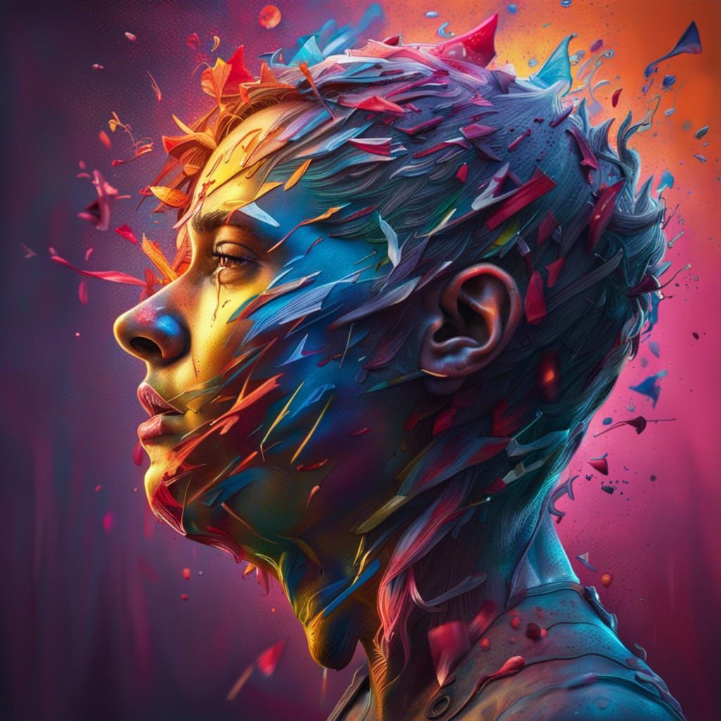 Intricate Mental Disorder Concept Art Portrait