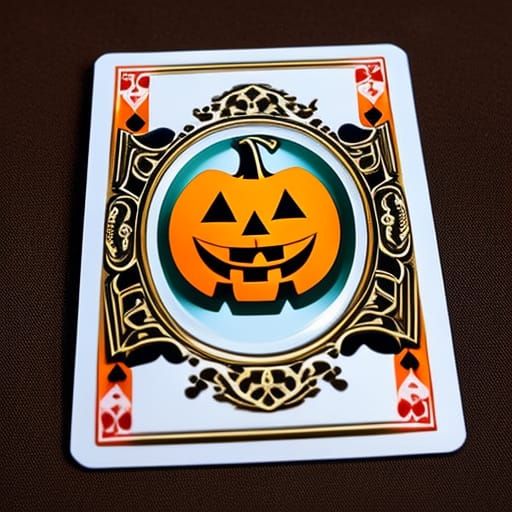 Jack-o-lantern Playing Card for Halloween