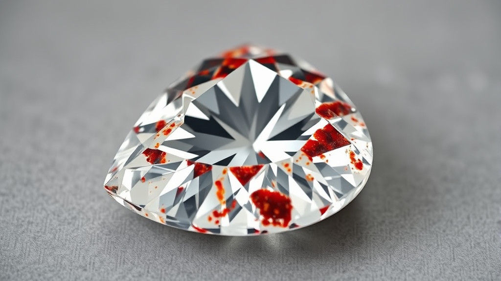 Moissanite Trillion Jewel with Red Jasper Inclusions