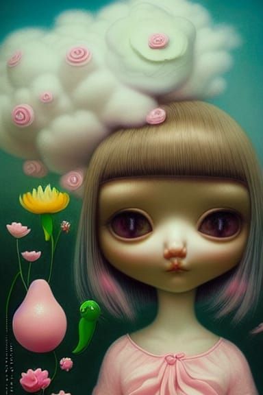Cloudy pink pear