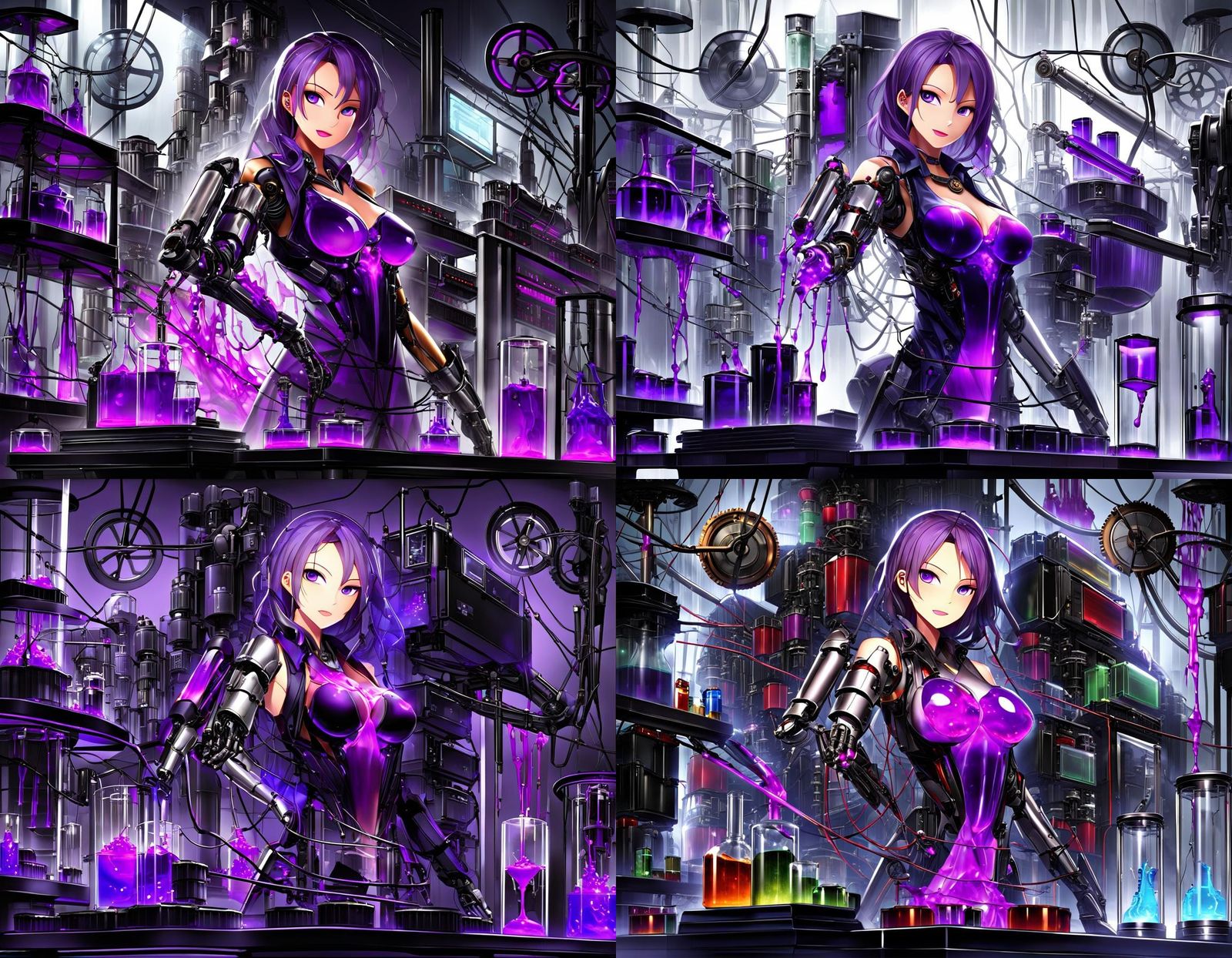 Cyberpunk Mad Scientist with Prosthetic Arm