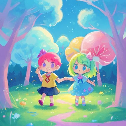 Candy Wonderland: A Whimsical Gouache Illustration