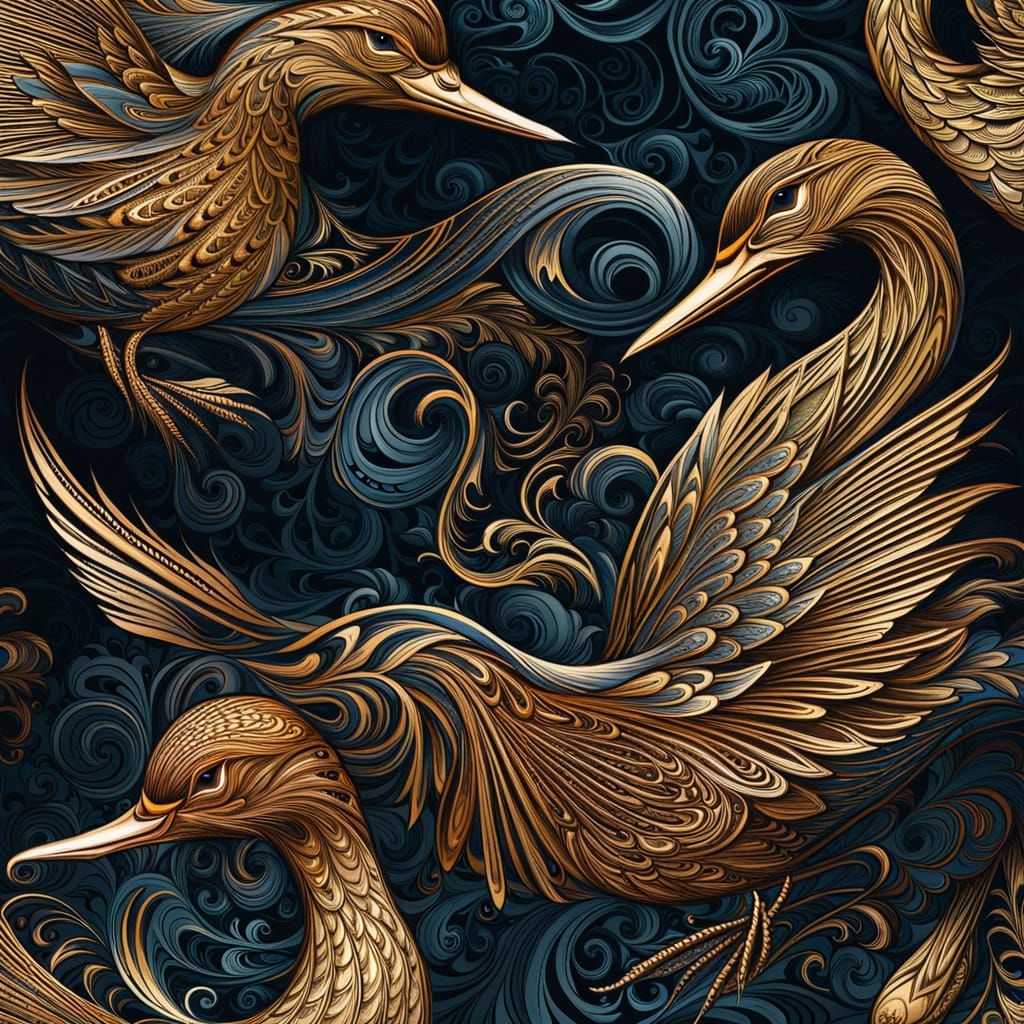 Swirling birds