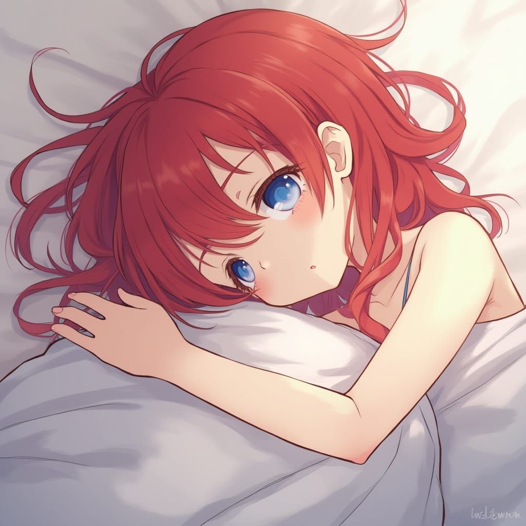 Rias Gremory in Bed, Anime Style