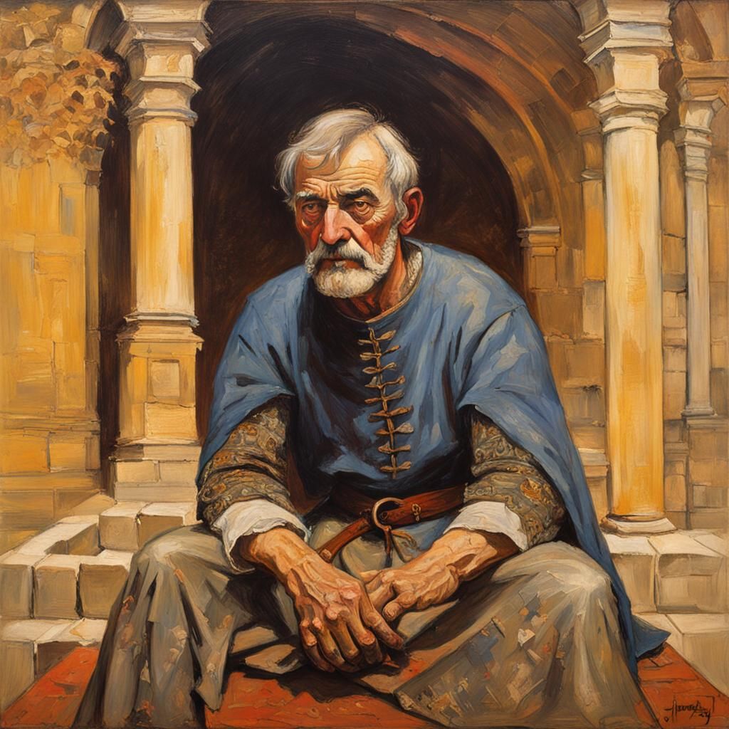 Wounded Medieval Man in Baroque Style