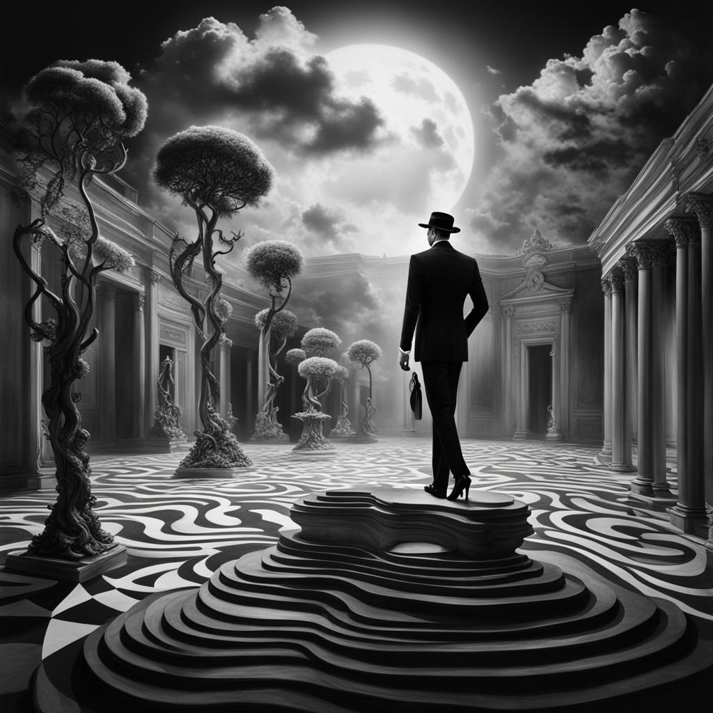 Surreal Portrait Evokes Dreamlike Gothic Elegance