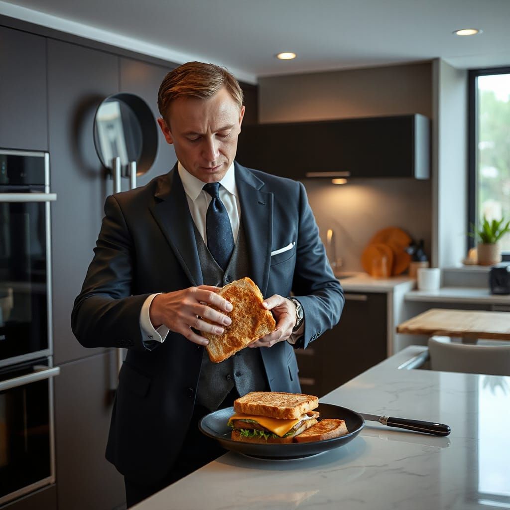 James Bond Toasted Sandwich in Cinematic Style