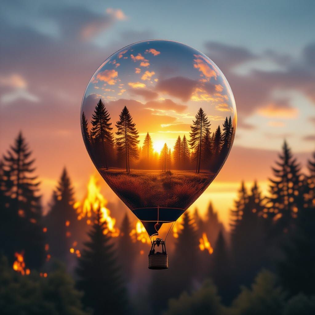 A beautifil balloon floating away, into the sky, background ...