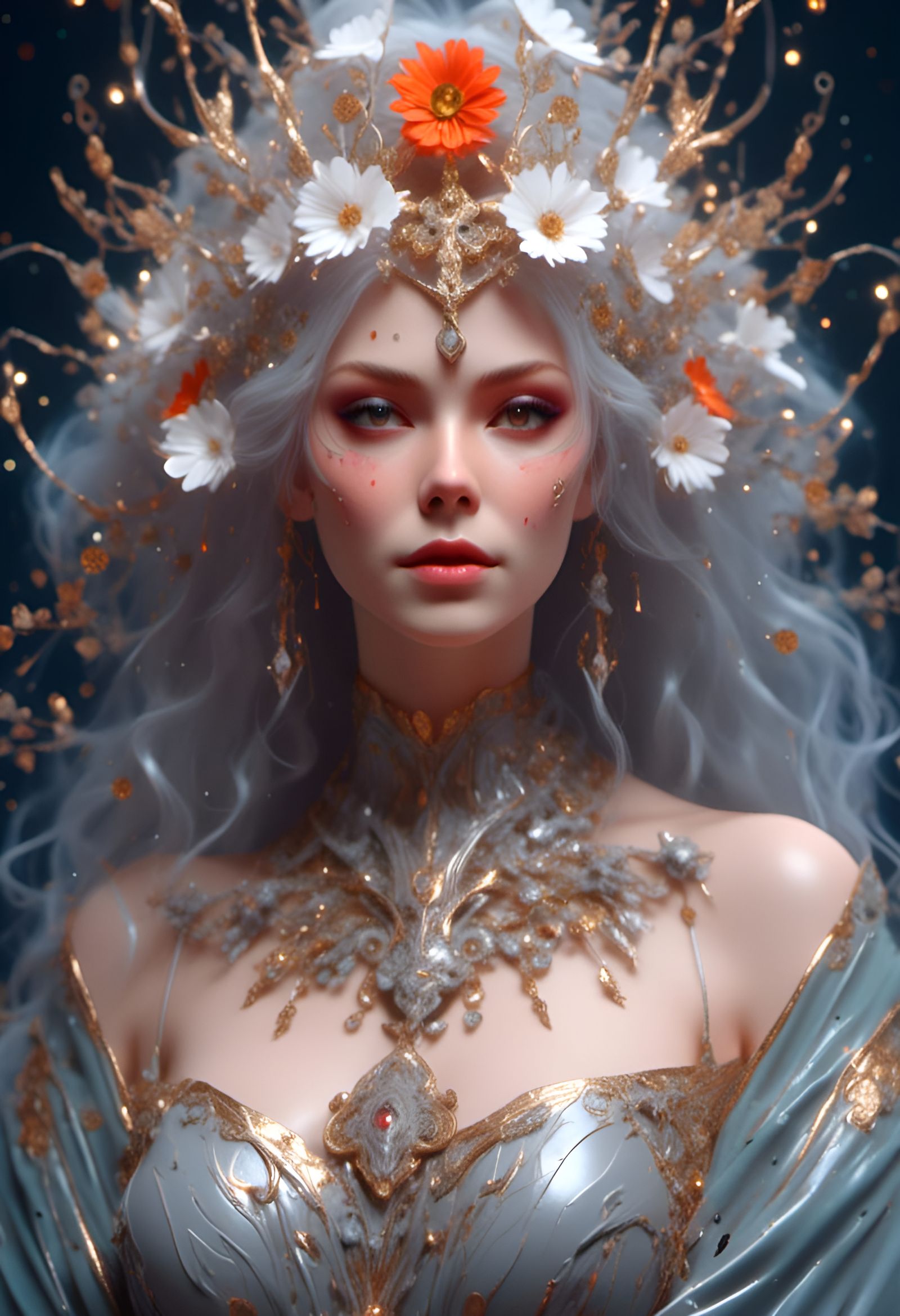Beautiful Medieval Lady Portrait in Fantasy Style