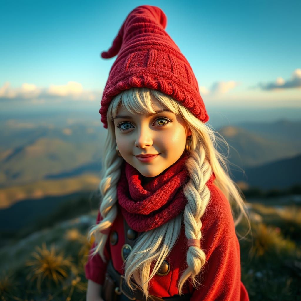 Ultra-Realistic Gnome: Stunning Young Woman in 8K