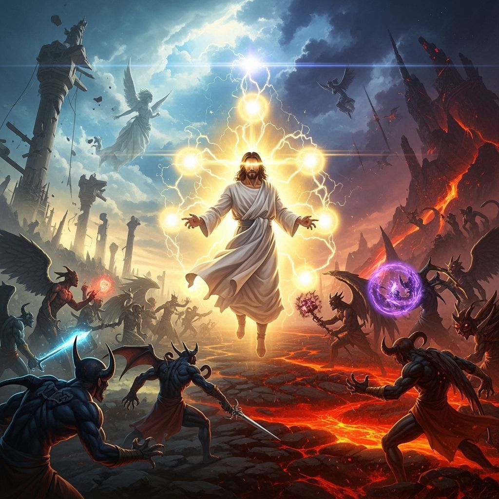 Jesus Christ Super Saiyan Battles Grotesque Demons