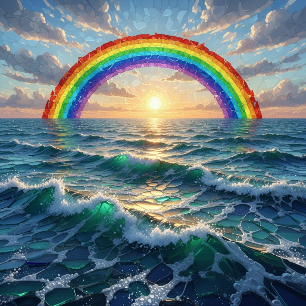 Ocean Rainbow in Seaglass Style