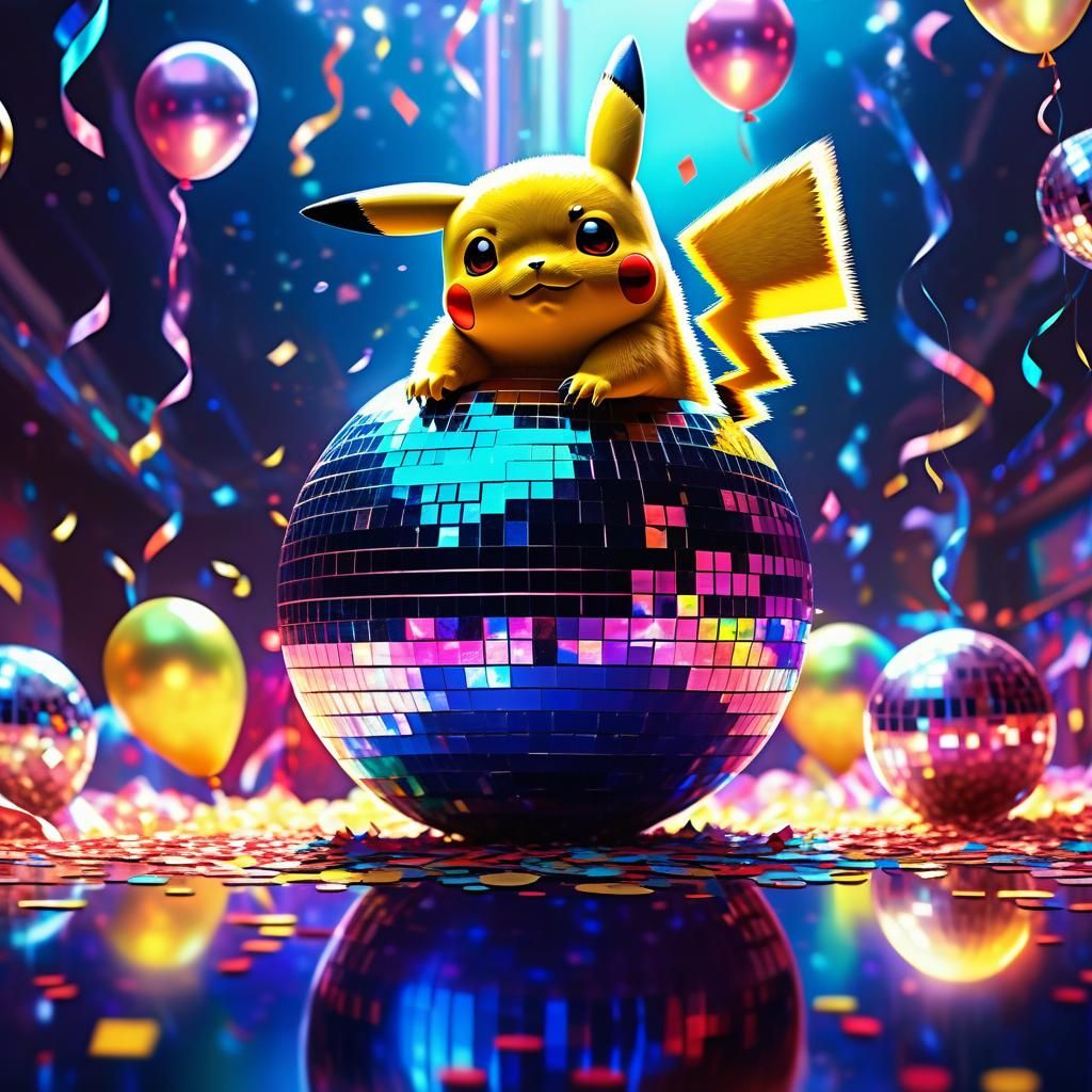Pikachu's Disco Party: A Fantasy Concept Art