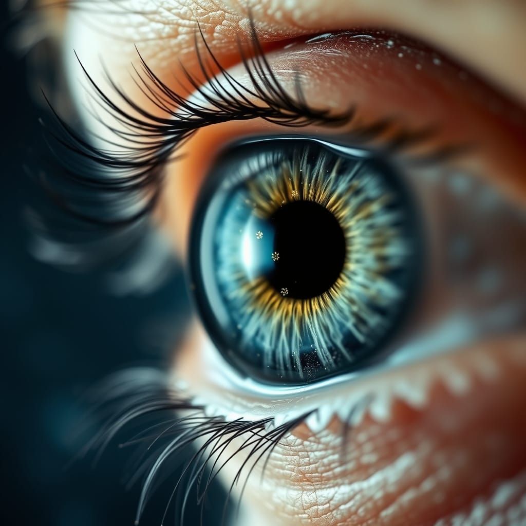 Nebula Reflected in Hazel Eye Macro Photograph