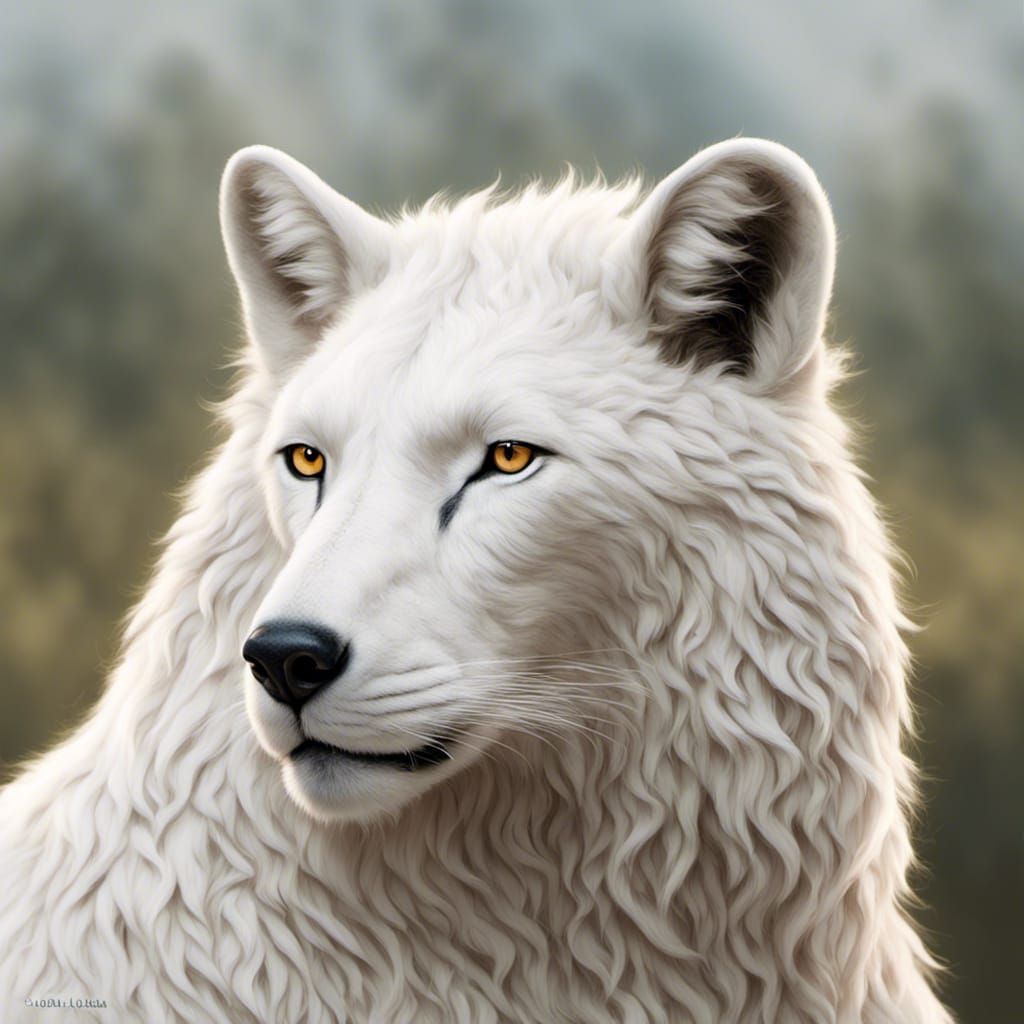 White animal <lora:Illustrated Animals:1.0>