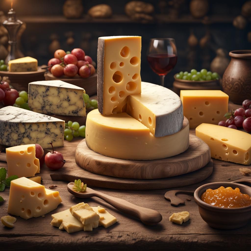 Detailed Matte Painting of Expensive Cheese