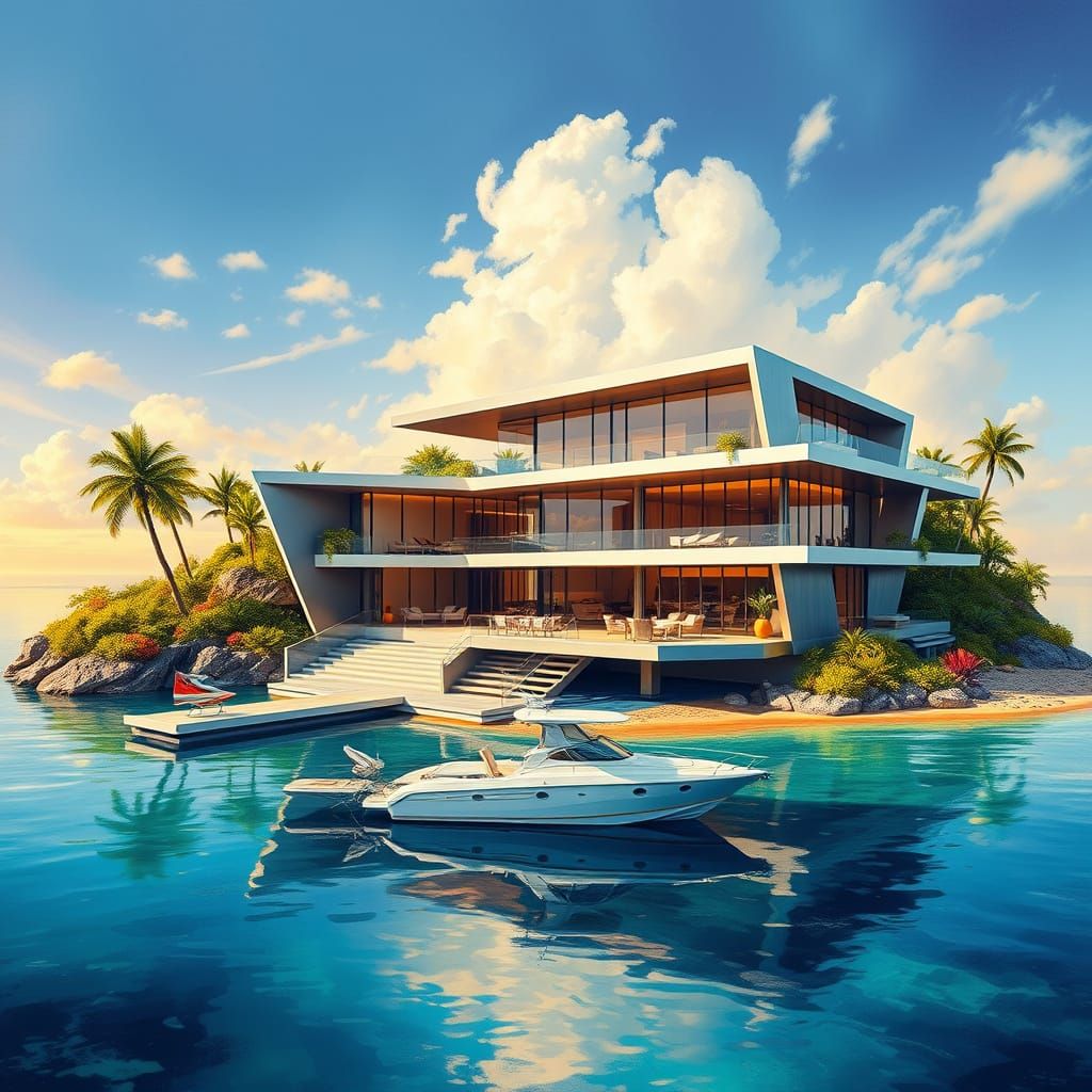 Sleek Ultramodern Oasis in Tropical Paradise