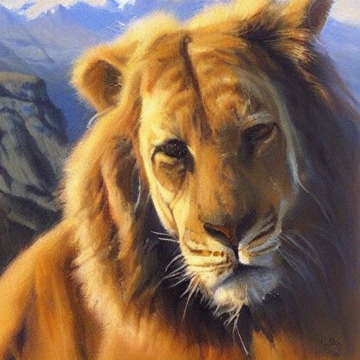 Animals in Oil Painting Style of James Gurney