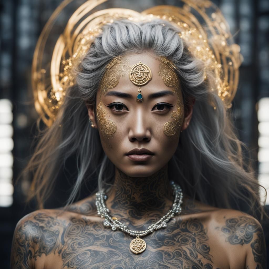 Sacred Tokyo Portrait: Woman with Mystical Aura