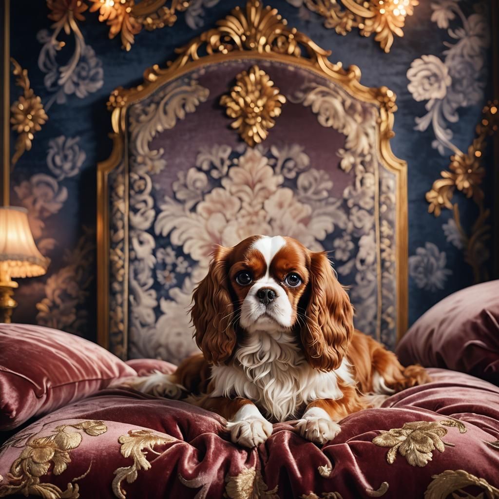 Cavalier King Charles Spaniel in Anime Style