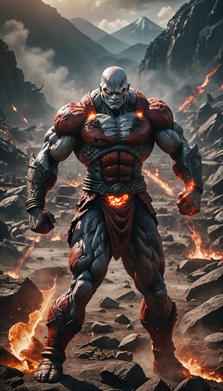 Fierce Warrior in Epic Battle: Cinematic Film Still