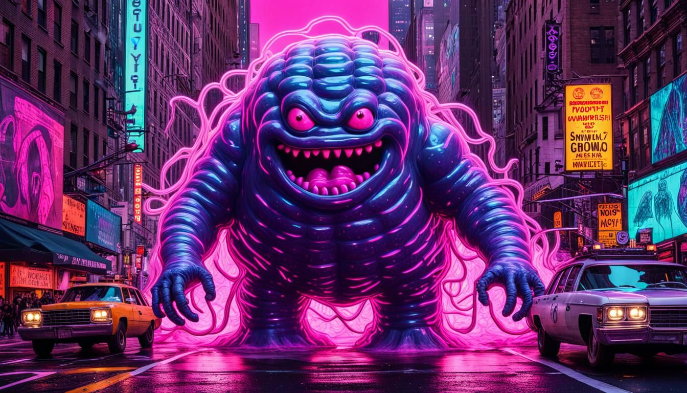 Giant Jelly Monster Rampage: 80s Movie Poster