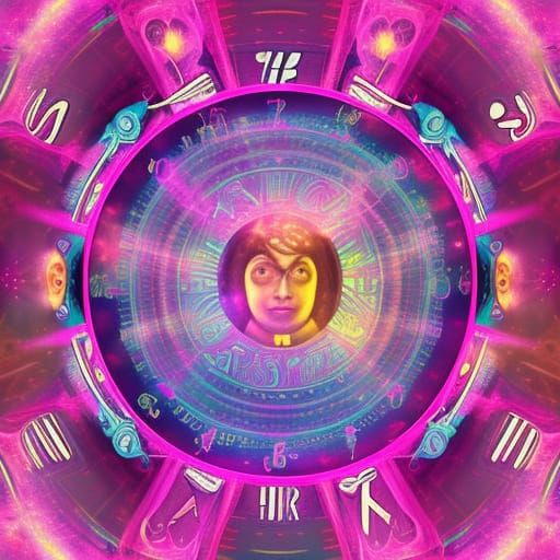 Zodiac Signs in Holographic Astral Illustration