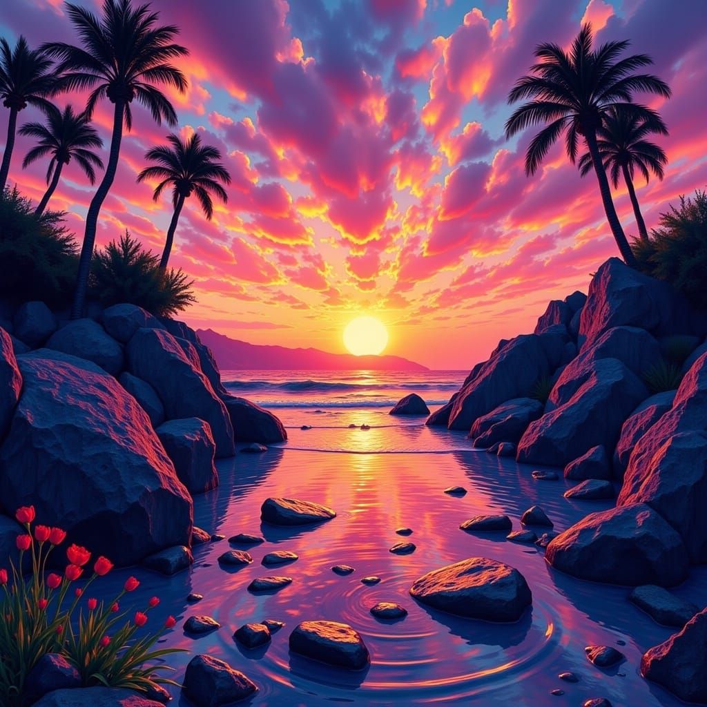 Enchanting Sunset Bliss in Azores Islands Chaoscape