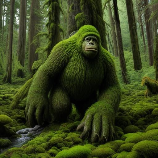Bigfoot in Pacific Northwest Forest