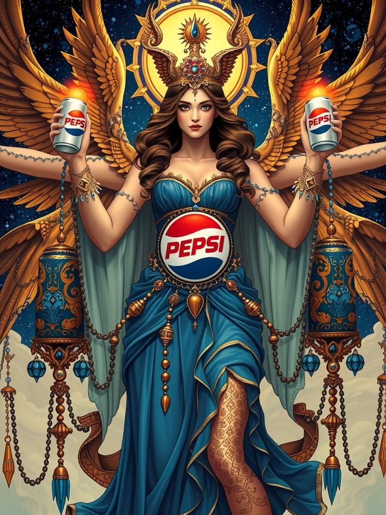 Pepsi Goddess in Art Nouveau Style