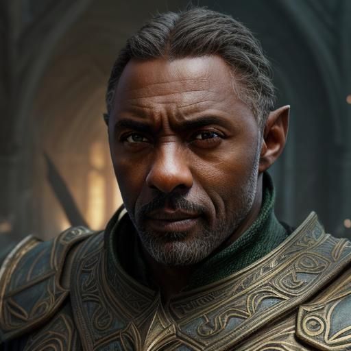 Idris Elba as a Tolkien elf