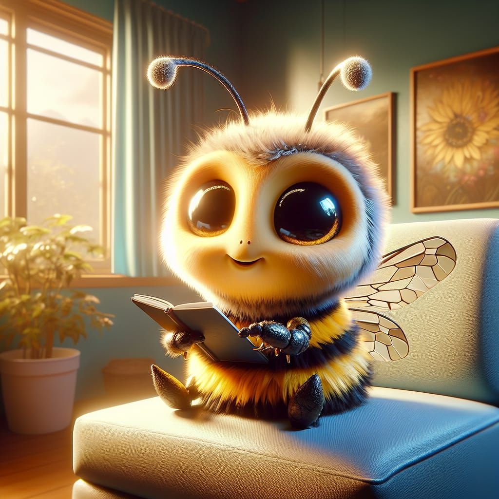 Cute Baby Bee in Rehab: Fantasy Concept Art
