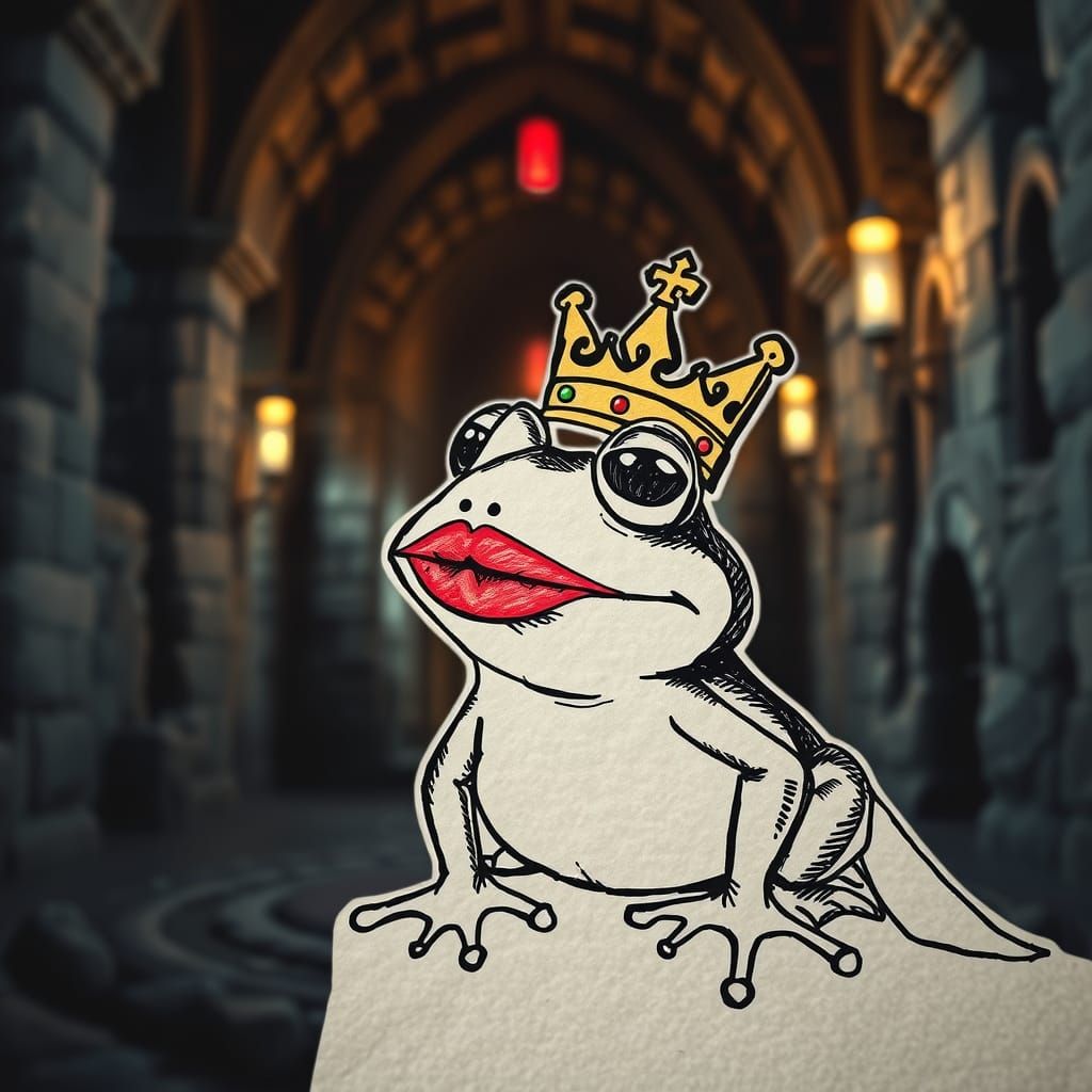 Frog Prince Awaiting a Kiss in Castle Dungeon