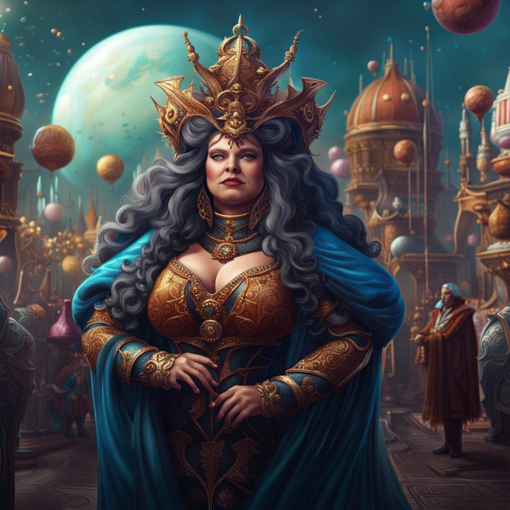 The Fat Planet Queen: Detailed Matte Painting