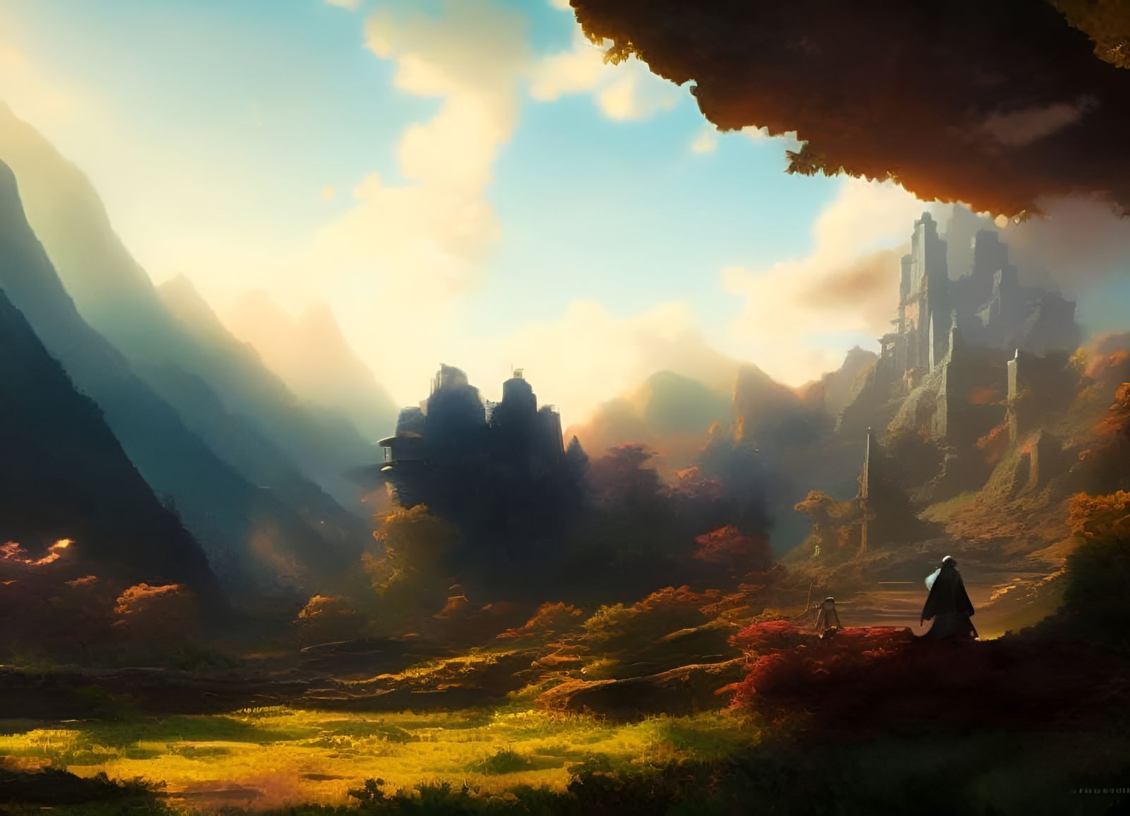 Cthulhu Cowboy in Wild West Town, Studio Ghibli Style