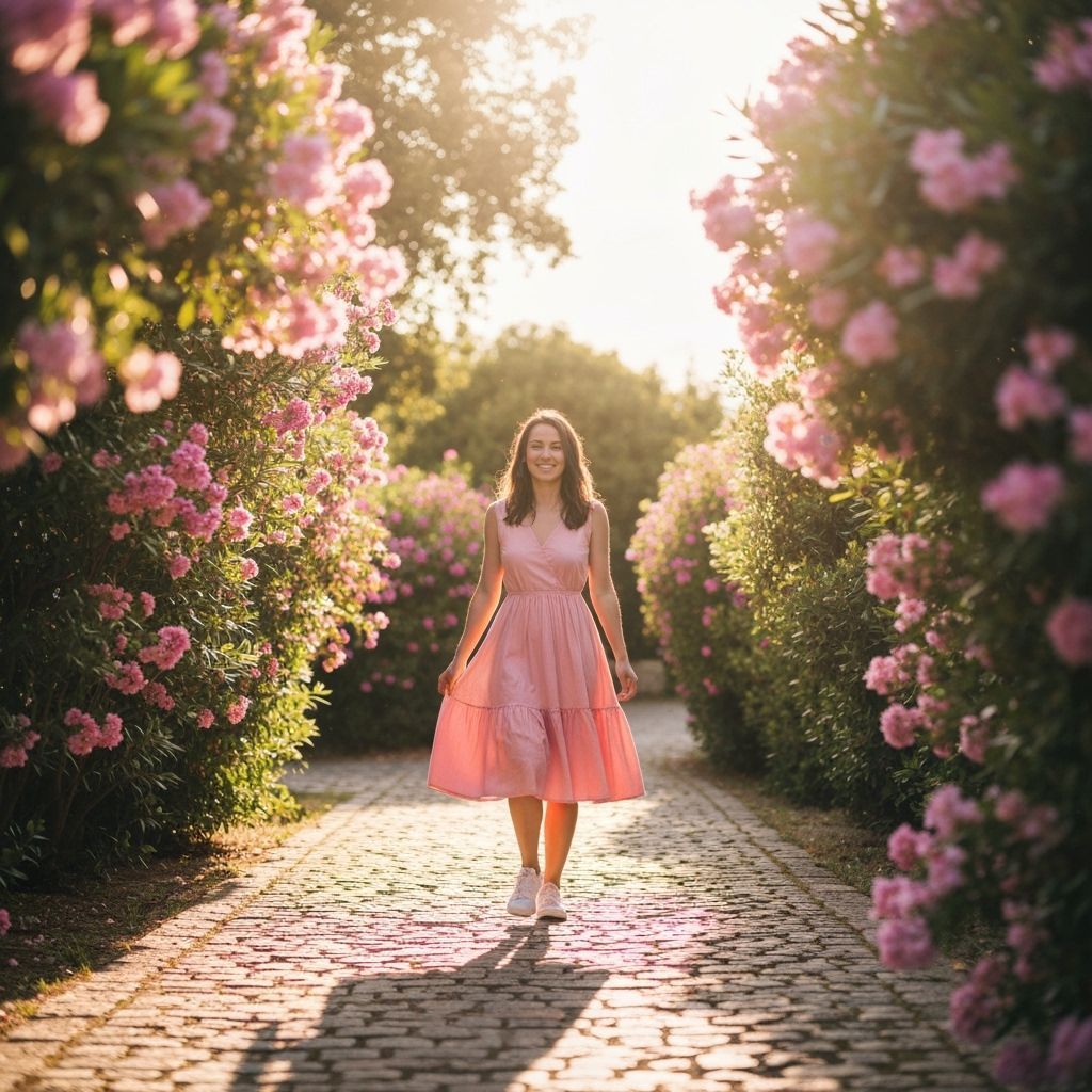 Girl in Rocky Pit Bathed in Ethereal Moonlight