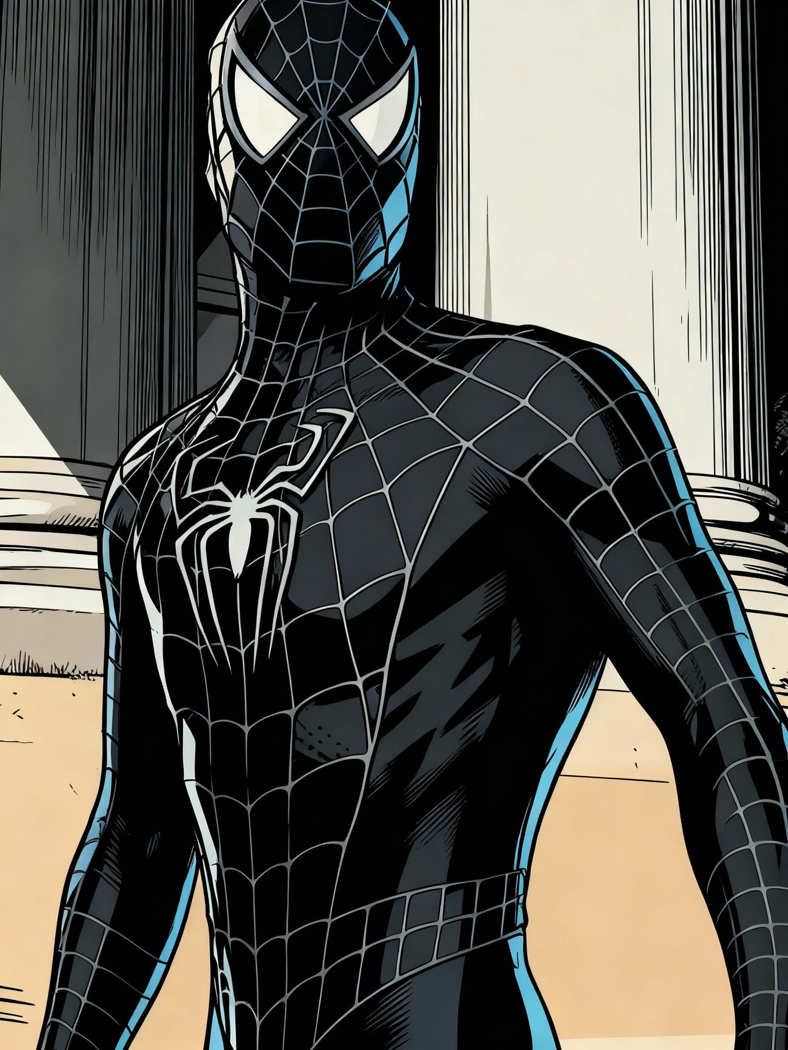 High-Detail Comic Art with Bold Linework and Dramatic Contra...